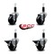 Service Caster 5'' Soft Rubber Wheel Swivel 1-1/8'' Expanding Stem Caster Set 2 Brakes, 4PK SCC-EX20S514-SRS-2-PLB-2-118 - alternate 2